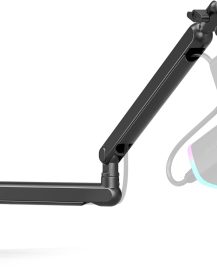 FIFINE Microphone Boom Arm, Low Profile Adjustable Stick Microphone Arm Stand with Desk Mount Clamp, Screw Adapter, Cable Management, for Podcast Streaming Gaming Studio-BM88