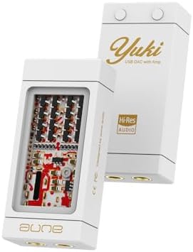 aune Yuki Portable DAC with Headphone Amp,Completely Separate DAC and AMP Ceramic Substrate Structure,32bit/768k DSD256 USB C Dongle with 3.5mm 4.4mm Output High-Res Lossless for Smartphone PC Laptops