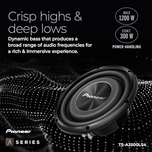 PIONEER A-Series TS-A2500LS4 10” Subwoofer – 1200W Max, Shallow-Mount Design, Deep Bass in Tight Spaces - Image 4